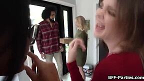 Feasting On Food And Cock At Thanksgiving Party