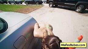 horny busty blondie slut jc wilds gets banged hard by johnny love in the car