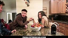 Latina Stepsister Threesome In The Kitchen With Big Dick Stepbros 😏 Scarlett Alexis And Jay Romero With Apollo Banks