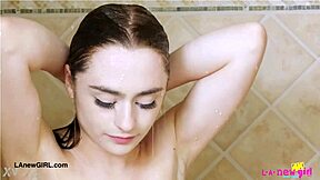 Cute teen slut takes shower with uncle