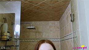 Cute teen slut takes shower with uncle