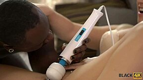 Platinum Blonde with Tattoo Loves Black Hubby's Huge Cock?