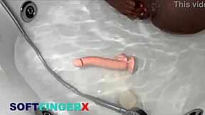 Alone Feeling Good With Dildo in Pool Bathing Scene.