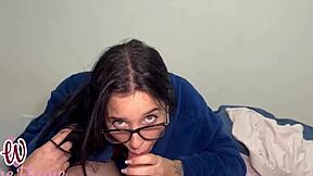 I gave my boyfriend a deep throat blowjob at home.