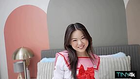 Tiny Fuck Doll Gets Tight Cunt Stretched By Fat Pole