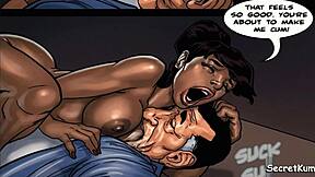 Fuck me harder in the kitchen, the ebony maid begs.