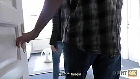 Does Genie give oral and pussy for money in this cuckold scene?