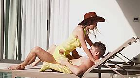 Cowboy girl saddles a stallion. 😊