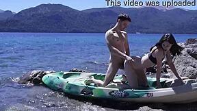 horny teen 18+ couple, getting caught having sex on public beach?