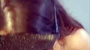 Curvy latina beauty girl performing oral