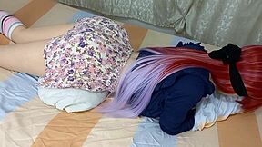 stepdaughter seduces with miniskirt in gym