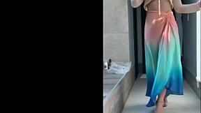 Fat mature cosplay babe gets sensual voyeur treatment!