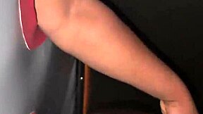 skinny girl in miniskirt gets creampied at swingers gloryhole.