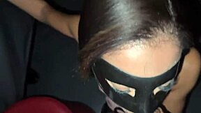 skinny girl in miniskirt gets creampied at swingers gloryhole.