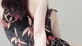 Skinny Young Japanese Girl in Sexy One Piece Shows Off Feet!