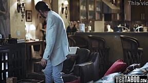 Naughty Latina stepdaughter eagerly meets and fucks big dick mature stepdad hard