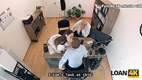 Petite Whore Mina K Does Dirty Things In Office For Loan