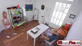 Beautiful teen cheerleader prefers no panties