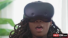 busty blonde milf and ebony friend fuck young dude with hazel grace