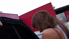 nice blowjob in supermarket parking lot with big cock and cumshot