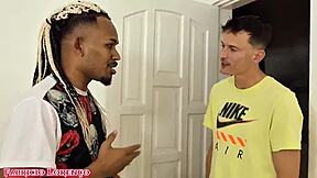 Young Brazilian Ebony Couple Eats Sister in Sheer and Red Outfit