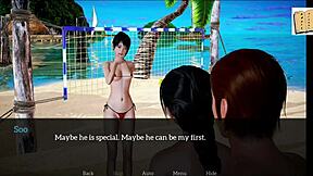 My new family episode with teen 18+ redhead and brunette playing erotic game