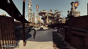 Skinny teen Furiosa in VR parody gives crazy blowjob to big cock in POV