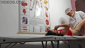 Gynecologist Puts Finger In Patient's Ass And Fucks Her Tight Pussy