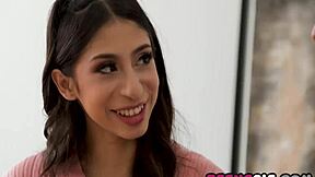 Horny teen 18+ Sona Bella deepthroats and begs for creampie 😈