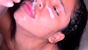 Cute Brunette Sucks BBC In Bathroom 😘 - Amateur Couple