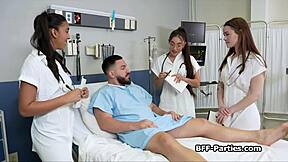 Naughty Doctors In Uniforms Feast On Patient's Big Interracial Cock.