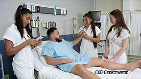 Naughty Doctors In Uniforms Feast On Patient's Big Interracial Cock.