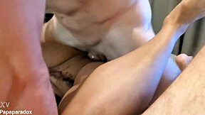 18yo asian school girl in first threesome with big boobs