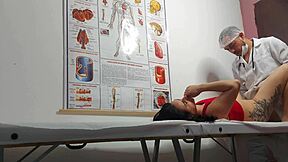 Gynecologist Puts Finger In Patient's Ass And Fucks Her Tight Pussy