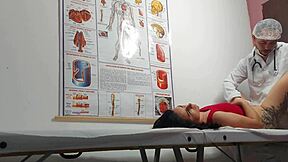 Gynecologist Puts Finger In Patient's Ass And Fucks Her Tight Pussy