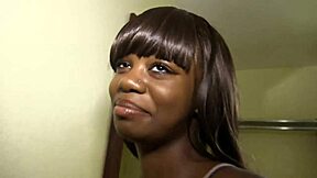 i, petite chocolate country girl, suck monster cock and get fucked with clothes ripped