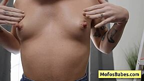 horny tattooed slut thalia rhea prepares her wet pussy for charles dera's huge cock in lingerie