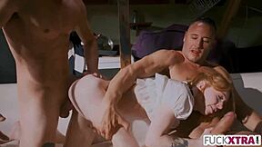 What small gift does the little teen give her stepdad?