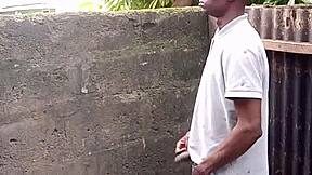 guy demonstrates peeing technique for prostate issues.