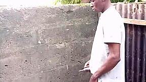guy demonstrates peeing technique for prostate issues.