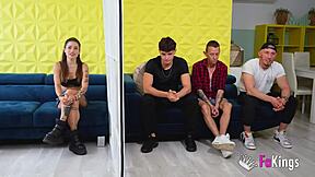 Hardcore Date For Young Rubi: Choose One Guy To Fuck Among Three!