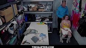 Blonde teen strip searched and fucked by cop