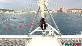 Are these two girls eating pussy on a boat?