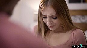 I spy on the petite redhead teen and prey on her ass while her family's away