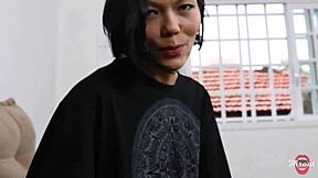 Tattooed Japanese Neighbor's Wife Deepthroats Cock With Natural Tits In Pov.