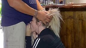 blonde teen bends for big dick creampie