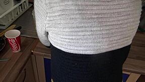 Real stepmother reveals hairy pussy to begging stepson.