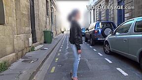 Skinny Brunette Teen Does First Porn Casting With Dildo