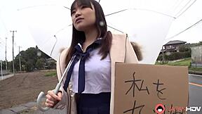 Mikoto Mochida says, suck my big tits and cock in the car uncensored