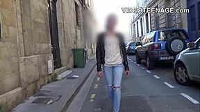 Skinny Brunette Teen Does First Porn Casting With Dildo